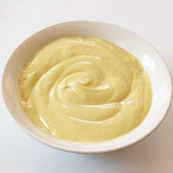 Photo of homemade mayonnaise made with coconut oil and olive oil