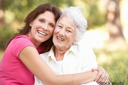 Photo of Senior Woman with Adult Daughter