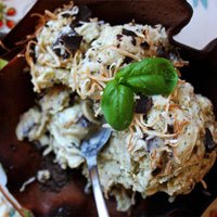 Toasted Coconut & Basil Ice Cream with Dark Chocolate Chunks Recipe photo