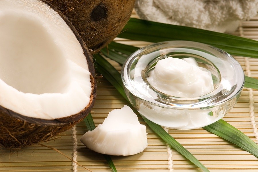 Coconut and coconut oil at spa photo